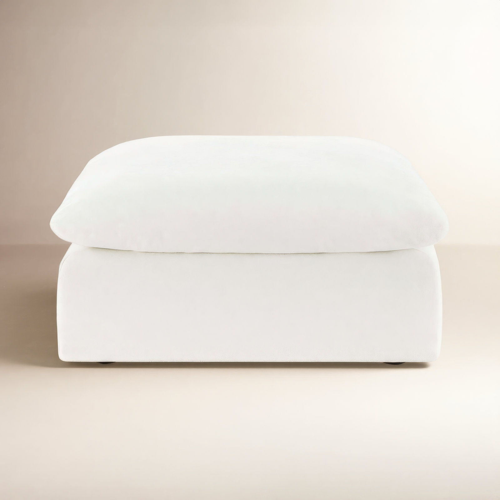Annabella 41" Ottoman, Elite Ivory Textured Performance Chenille