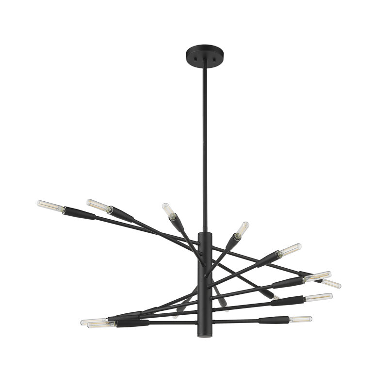Stapleford 16 - Light Dimmable Tiered Chandelier, Matte Black