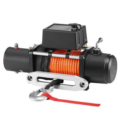 Electric Winch, 13500 lbs Load Capacity, 12V DC Truck Winch with Φ3/8 in x 80 ft Synthetic Rope, Wireless & Wired Remote Control, Suitable for Towing Off-Road SUV Jeep Trailer Boat