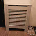 LUVODI Wooden High Radiator Cover Wood Cabinet Grey Large Horizontal ...