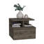 Table de chevet flottante H 12 po, fixation murale avec tiroir simple et tablette à 2 niveaux, noyer foncé-369455000