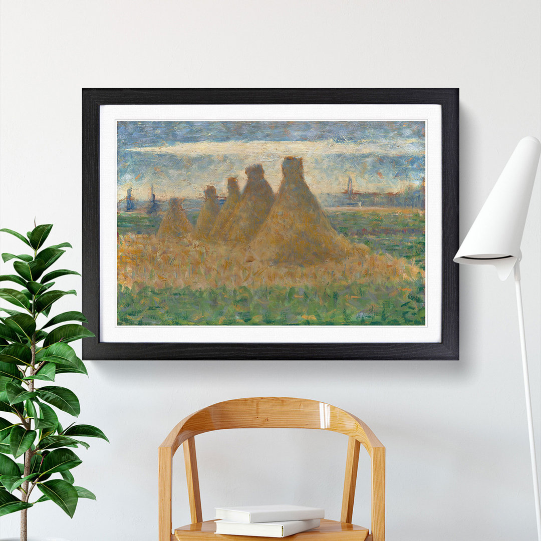 Haystacks by Georges Seurat - Framed Print