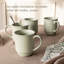 over&back Rimmed 16oz Semi-Matte Hand-Finished Stoneware Mugs, Set of 4-99312930