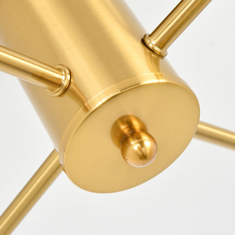 Plafonnier semi-encastré à 4 lumières de style sphérique Spoutnik à intensité variable de 17,5 po Bennefield, Doré