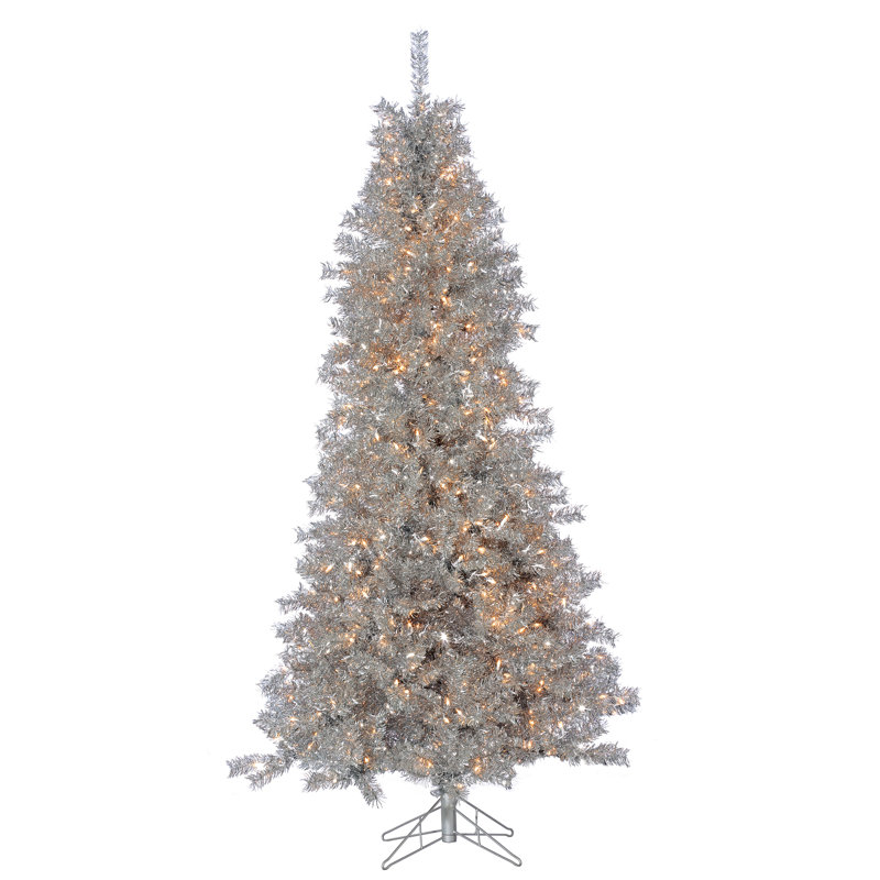 7.5' Lighted Tinsel Tree Christmas Tree