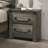 Rustic Grey Nightstand with Antique Brass Colour Drop Handles