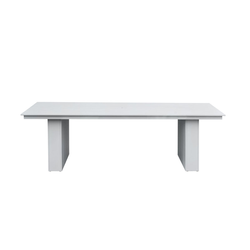 Peryman Outdoor Aluminum Dining Table, Buff