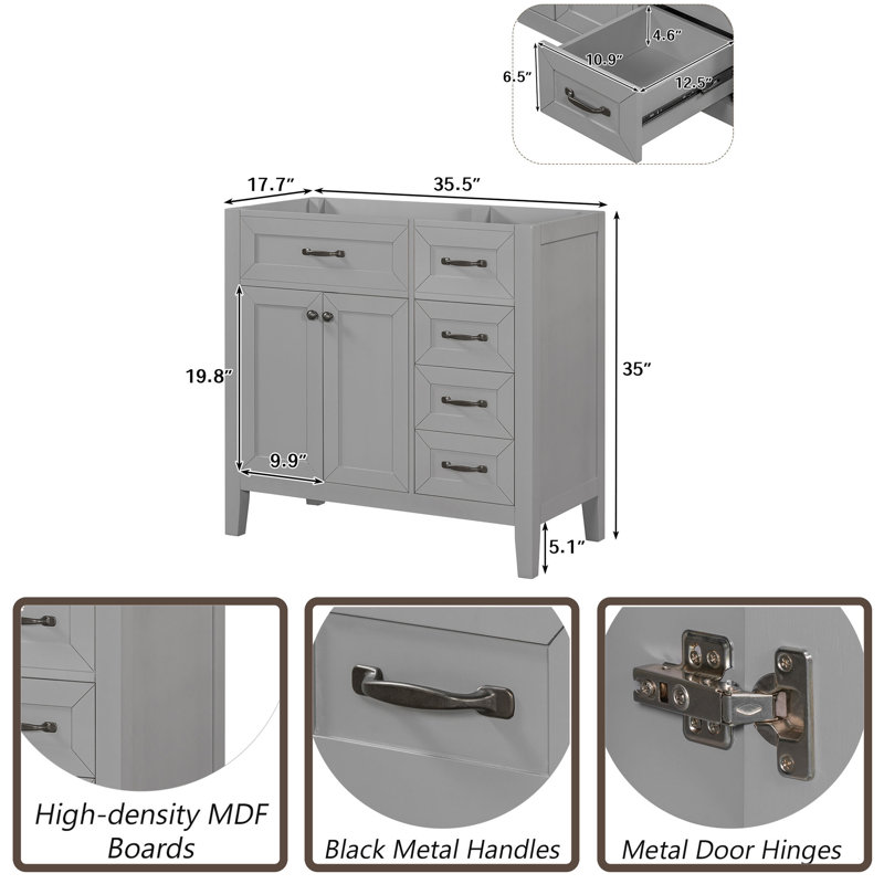 35.5'' Single Bathroom Vanity Base Only