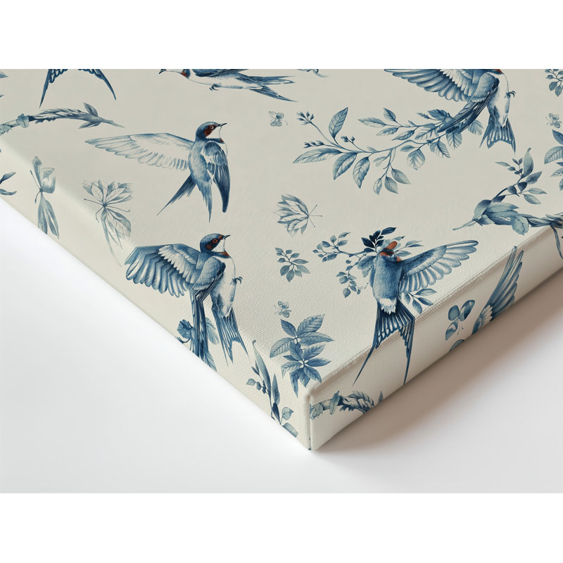 Toile, conception délicate de papier peint mettant en vedette un ensemble d'art mural d'oiseaux en vol, H 30 po x l 30 po