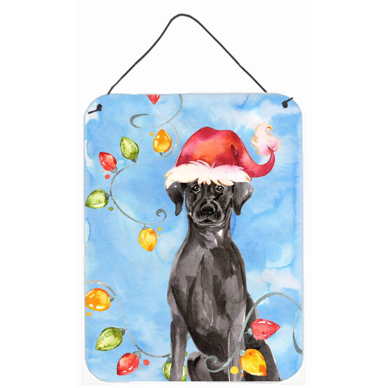 Éclairage de Noël avec pointeur anglais et impressions décoratives, Labrador Retriever noir