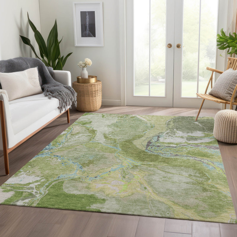 Tapis abstrait Premium Cortes AMF1005 lavable à la machine, Rectangle 10 pi x 14 pi