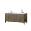 Meuble-lavabo double en chêne gris 72 po X P 22 po D, dessus en marbre de Carrare et ensemble de robinet-117980349