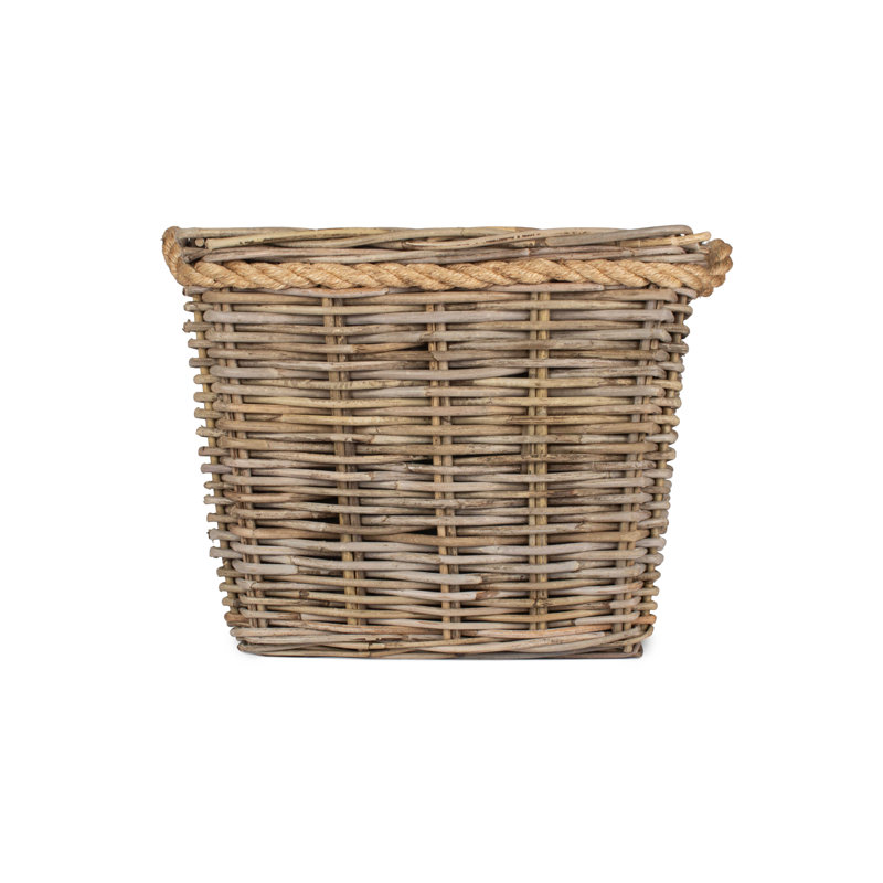  Wicker Tapered Rattan Planter with Lining, 37cm H x 44cm W x 44cm D