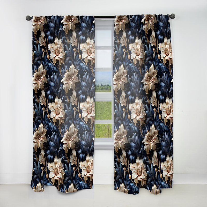 Khamille - Rideau damas - Rideau obscurcissant - 1 panneaux, L 52 po x L 108 po