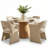 4 - Person Dining Table Sets With Round Table & 4 Upholstered Chenille Chairs-1544098665-1544098663