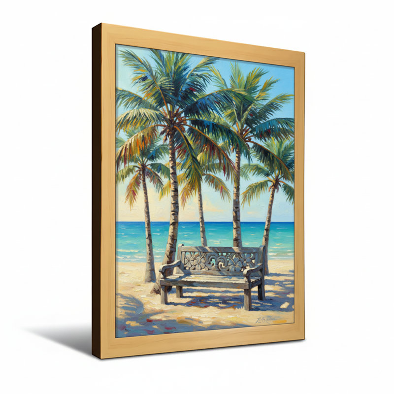 Banc de plage Plants & Flowers Palm Trees, H 30 po x l 20 po, Toile tendue, Ne s’applique pas