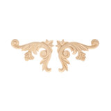5 in x 3-3/4 in x 1/2 in Unfinished Small Wood Onlay Wood Scroll