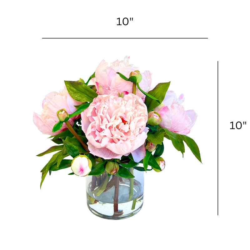Silk Peony Arrangement in Vase
