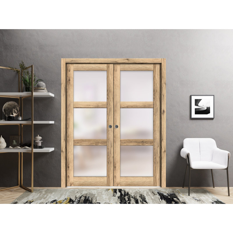 Portes françaises en bois massif massif, 60 po x 84 po