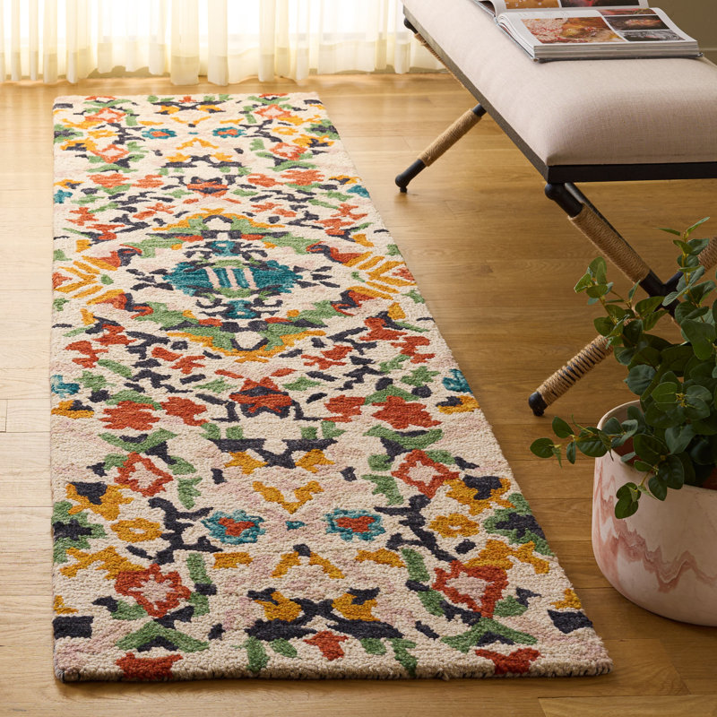 Hand Tufted Wool;Cotton Abstract Indoor Rug, Runner 2'3" x 9'