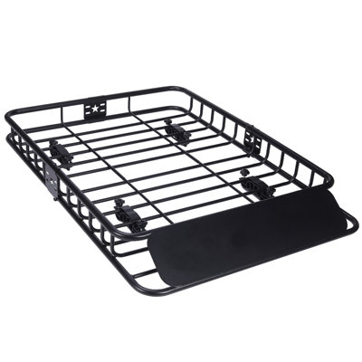 46"x36"x4.5" Single Frame Universal Roof Rack Basket 200 LBS Capacity Luggage Rack Heavy Duty Rooftop Cargo Carrier Car Top Luggage Holder Basket Heavy Duty for SUVs Trucks Vehicles