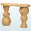 Console Guido en rotin tressé naturel avec piétement sculpté