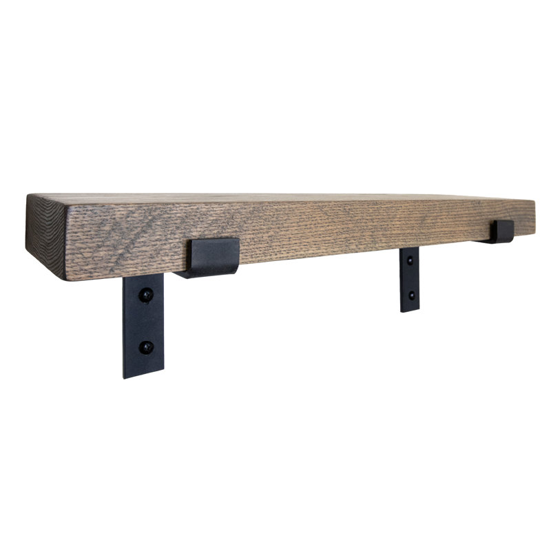 Rayne Red Oak Bracket Shelf, 2" H x 65" W x 4.5" D, Carbon Gray