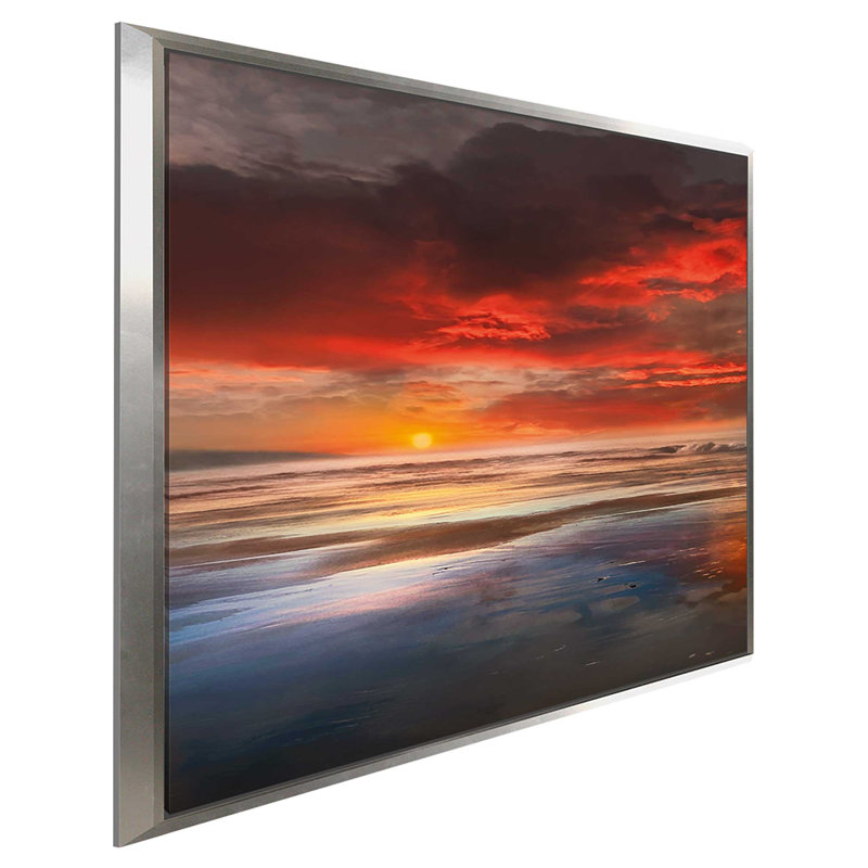 «Avant la lune», reproduction, H 21,5 po x l 33,5 po x P 2 po, Cadre flottant argent