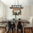 Rustic Farmhouse Chandelier With Wood And Metal Design, 5-Light Linear Ceiling Fixture For Dining Room And Kitchen Island-172287277