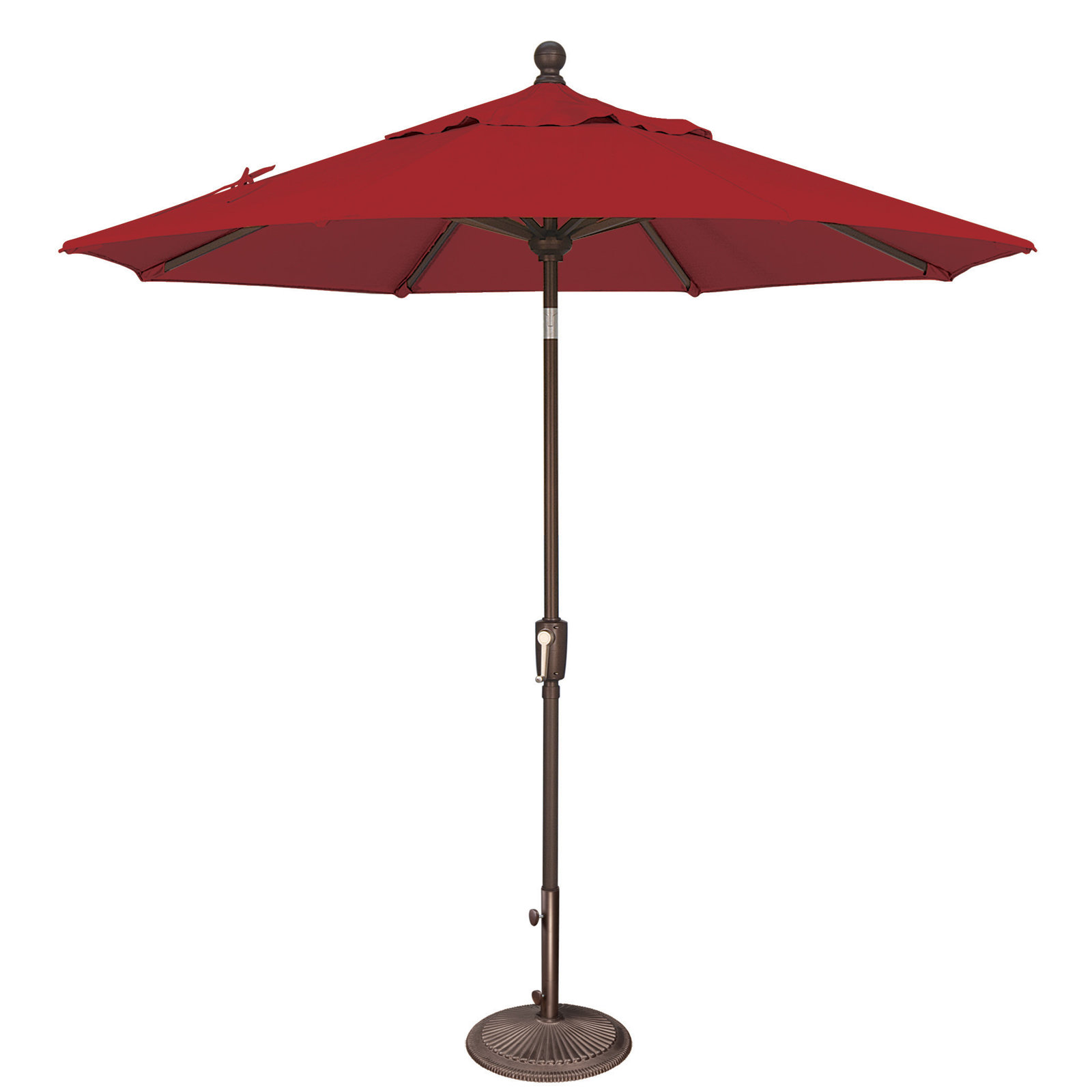 Launceston Market Umbrella, Really Red Solefin, Bronze, 96" H x 90" W x 90" D