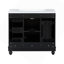 Meuble-lavabo contemporain noir - 36 po x 18 po x 34 po, 4 tiroirs et 1 porte d'armoire, rangement polyvalent, lavabo intégré en résine, tablettes réglables, structure en bois massif avec panneau de fibres à densité moyenne