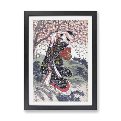 Geisha Under A Cherry Tree by Utagawa Toyokuni - Single Picture Frame Painting