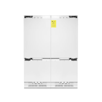 ZLINE 60 po 32,2 pieds cubes Réfrigérateur à congélateur inférieur encastré à porte française avec distributeur d'eau et machine à glaçons (RBIV-60)