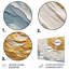 «Gold and Blue Vibrant Spirals II - Abstract Spirals», ensemble de reproductions d'art mural en métal