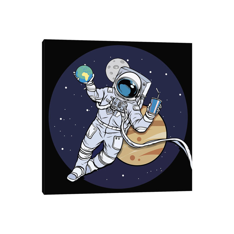 Astronaut And Juice by Art Mirano - Wrapped Canvas Print, 30.48cm H x 30.48cm W x 1.91cm D