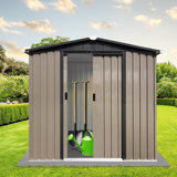 6 ft. W x 4 ft. D Outdoor Storage Shed, Metal Sheds Tool Shed with Lockable Sliding Doors