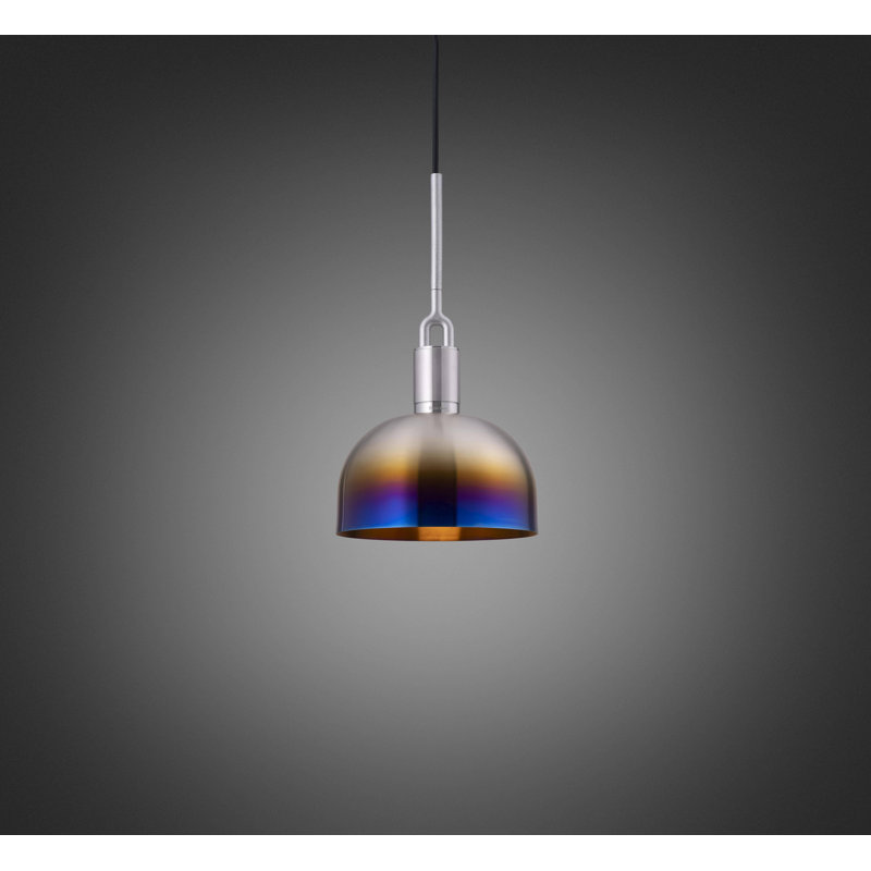 Luminaire suspendu fourche / abat-jour / grand, Acier brûlé