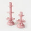 Porte-bougie effilé rose à la main-206862997
