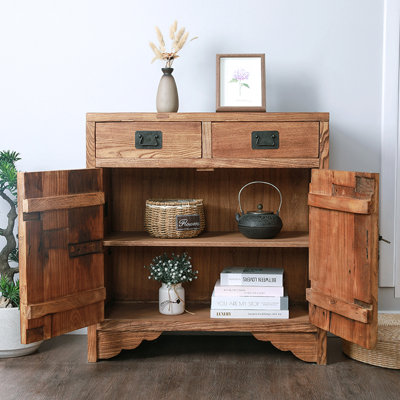 Armoire console en bois d'orme massif