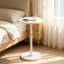 Table d'appoint ronde à hauteur réglable, table Martini à piédestal moderne avec base lestée, support à cocktail compact pour le salon, la chambre à coucher, la salle de bain, la chambre de bébé et le bureau, blanc