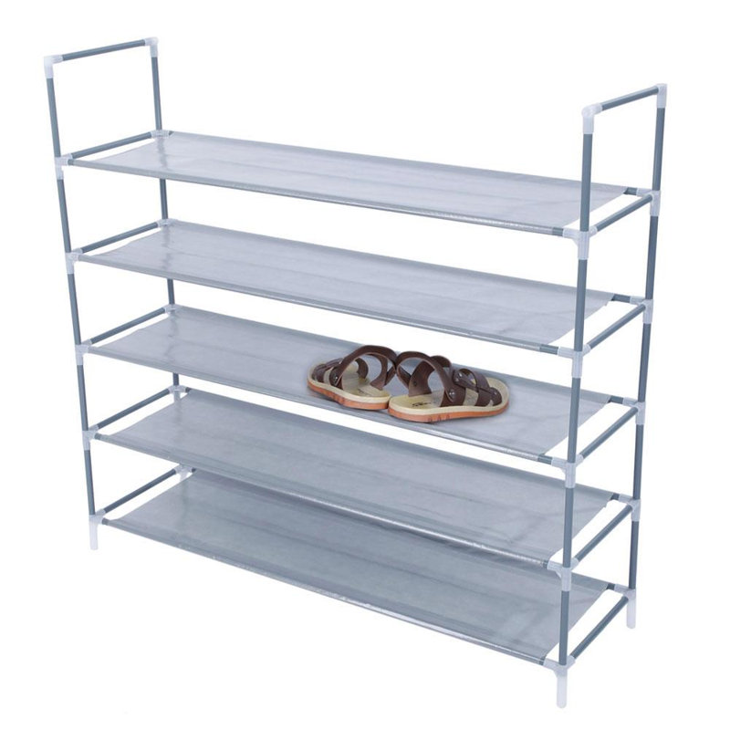15 Pair Shoe Rack, Gray