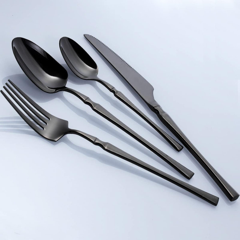 Ensemble de couverts en acier inoxydable Wrought Studio ™ Kardo, B-noir