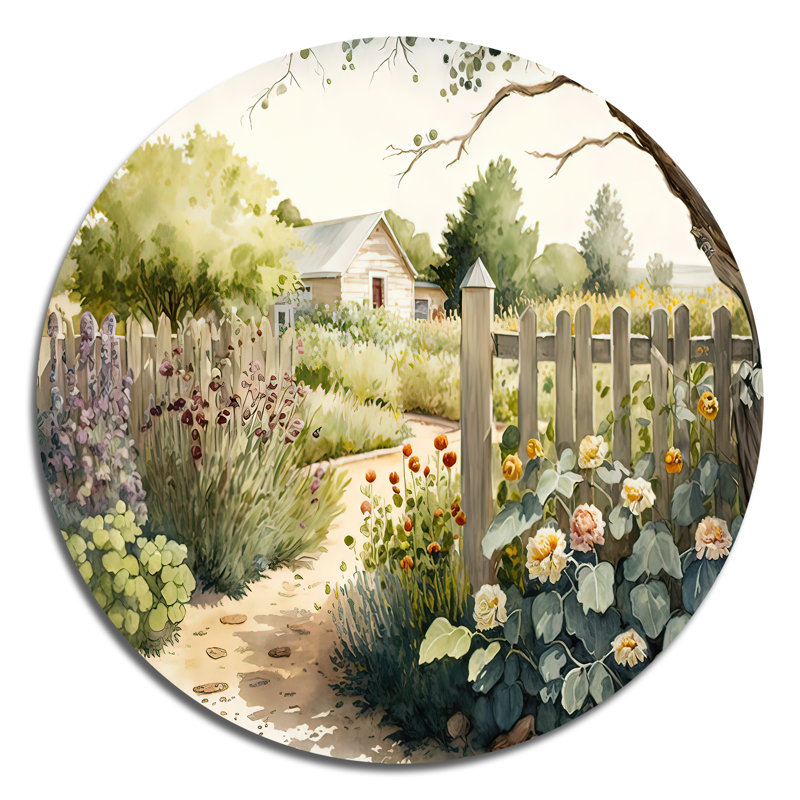 Pickett - paysages d'art rond en métal, H 23 po x l 23 po