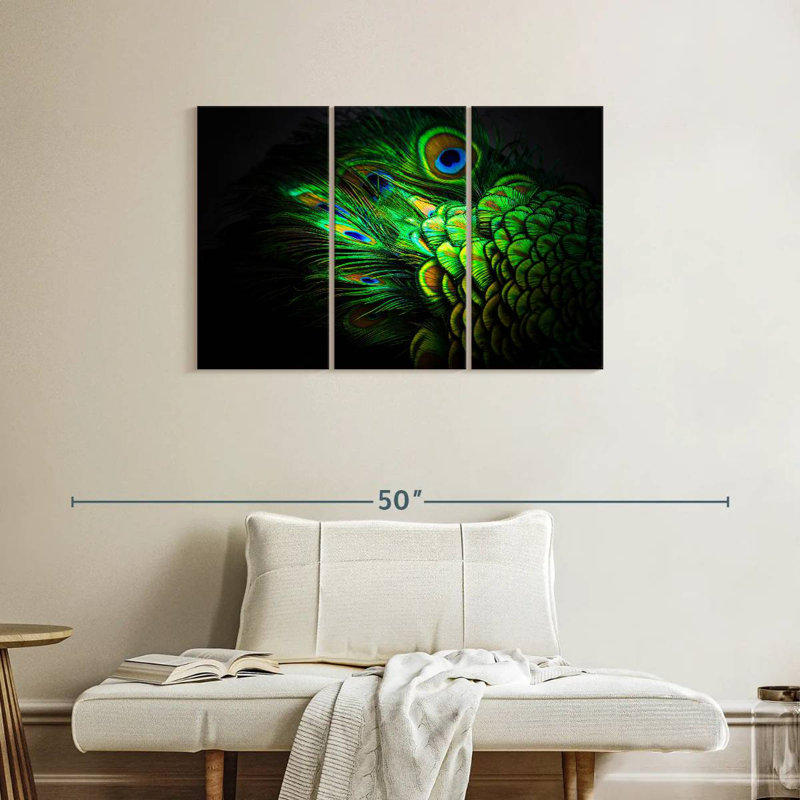 Brampt Emerald Peacock Feather, 24" H x 38" W