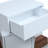 Modern White 2-Drawer Nightstand with Walnut Base - Asymmetrical Design - Fully Assembled - 22.4" W X 19.7" D X 19.7" H