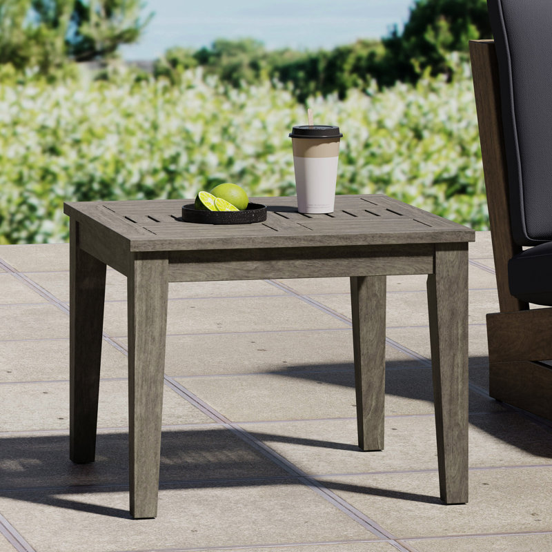 Wood Side Table In Grey, Fits Small Spaces, Transitional Style, 20"x20"x16.01", 30lbs Weight Grey Table, Design For Yard, 20x20x16.01, Max Capacity