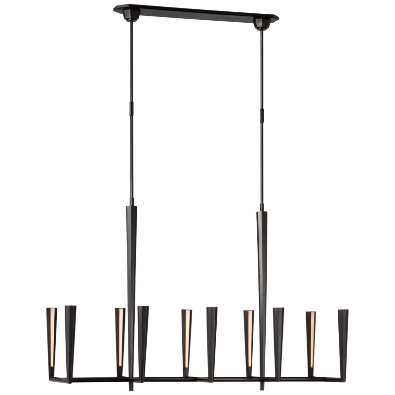 Thomas O'Brien Galahad Large Linear Chandelier, Bronze