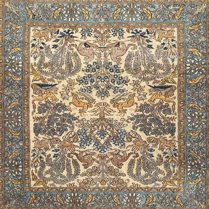 Tapis traditionnel 100% lavable à la machine 4232, Carré 8 pi