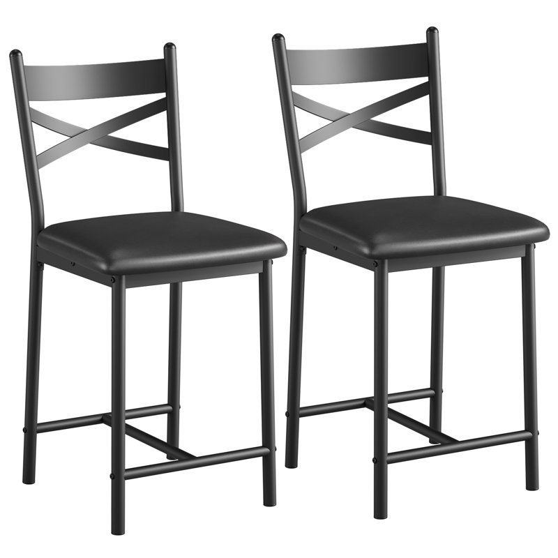 96cm H Cross Back Side Chair in Black