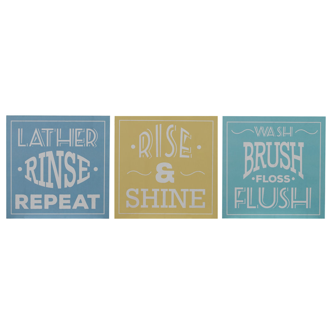 Premier Housewares - 3 Piece No Frame Print on Wood